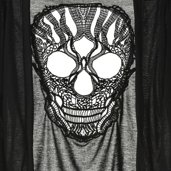 Skull Hollowed Out Knitted Cardigan - Picture 3 of 5